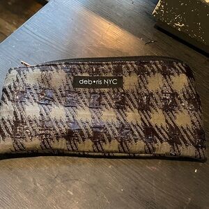 Debris NYC Hand crafted recycled houndstooth makeup bag